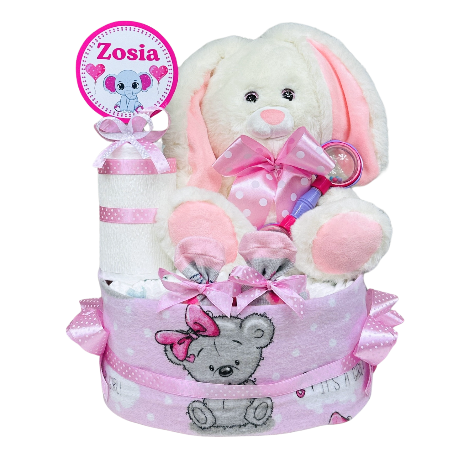 Tort z pieluch zajączek