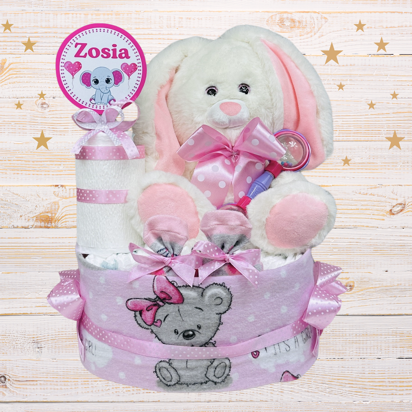 Tort z pieluch zajączek