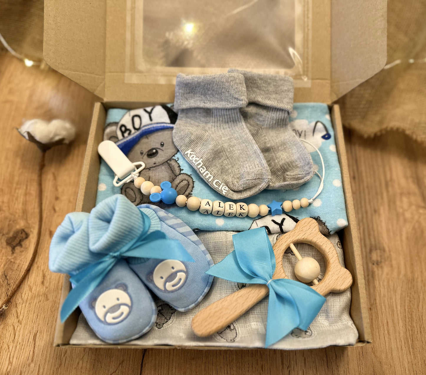 Zestaw prezentowy gift baby box niebieski miki
