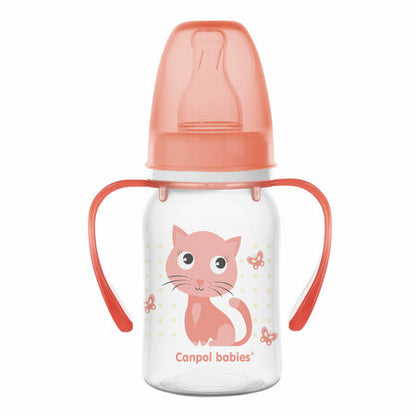 Butelka wąska z uchwytem Canpol babies 120 ml CUTE ANIMALS