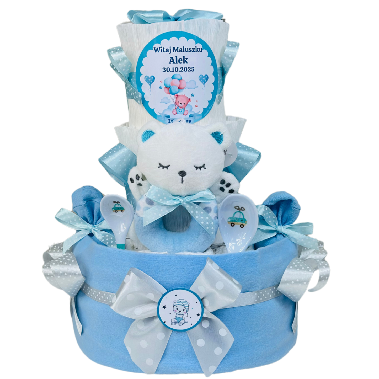 Tort z pieluch pampers prezent dla noworodka