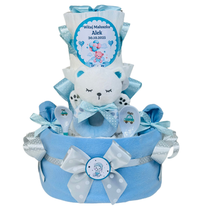 Tort z pieluch pampers prezent dla noworodka