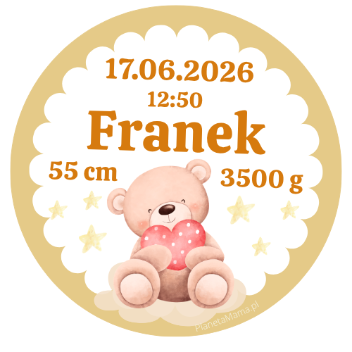 Tort z Pieluch z Misiem i Metryczką – Prezent dla Noworodka na Narodziny, Baby Shower i Chrzest | Pampers / Dada r.2