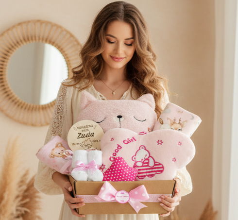 Zestaw Prezentowy dla Noworodka Dziewczynki | Chrzest, Baby Shower, Pozytywka | Gift Baby Box (Kopia)